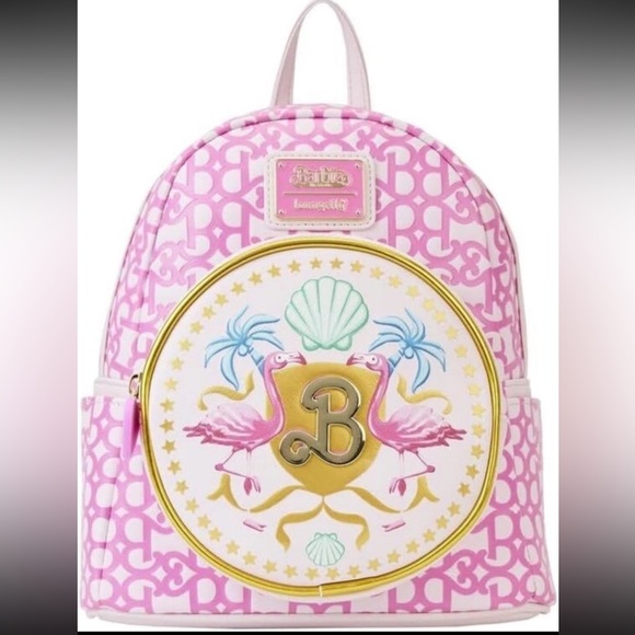 Loungefly Handbags - Loungefly Barbie Mini Backpack B Logo Pattern Barbie Movie Bag New